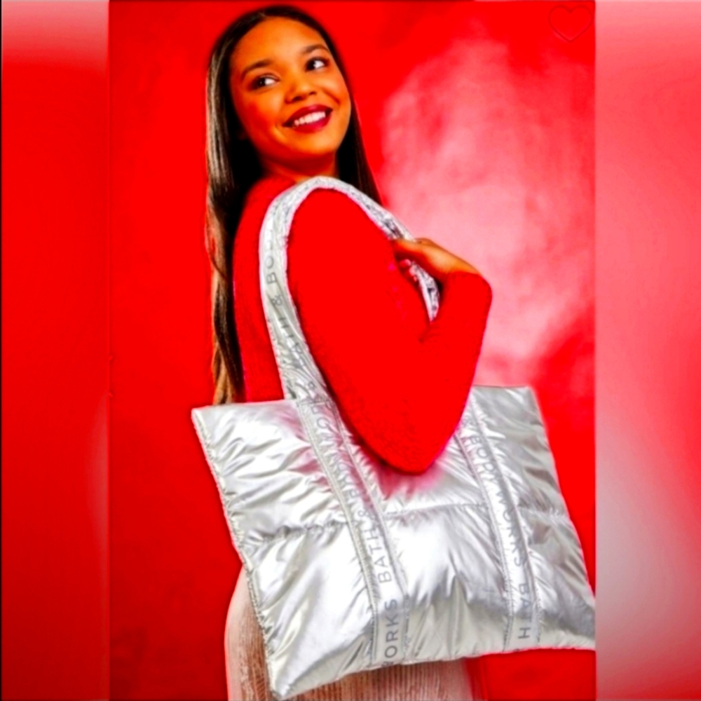 Bath & Body Works Silver Tote Bag